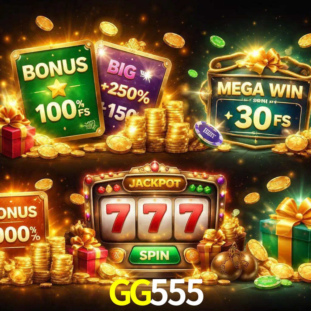 Tipos de bonos GG555 incluyendo recompensas de bienvenida y promociones continuas